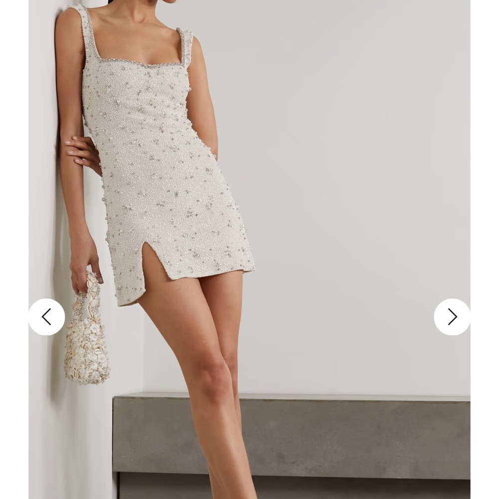 CLIO PEPPIATT Embellished stretch-tulle mini dress